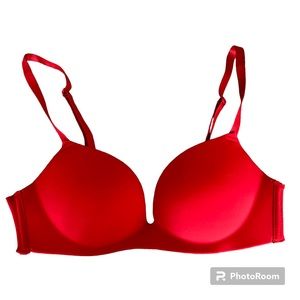 Sophie B Comfort Wire Red 34A Push Up Bra Invisible Edge